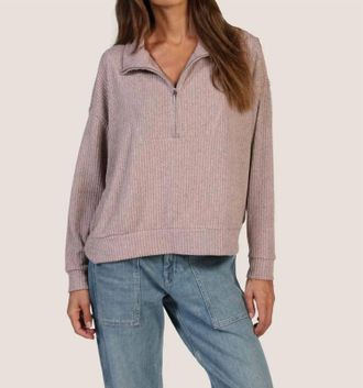 Dylan Hampton Zip Pullover In Heather Pink