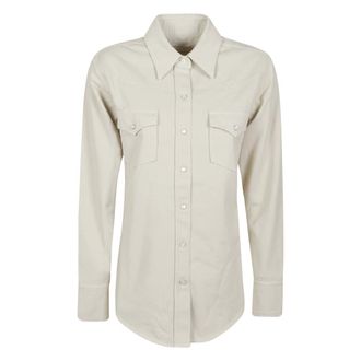 A.P.C. Denim Shirts, female, Beige, Size: S Western Shirt