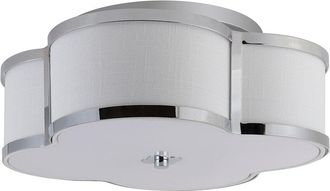 Jonathan Y Designs Jonathan Y Quatrefoil 18In Scalloped Shade Metal Classic Glam Led Flush Mount