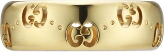 Gucci Icon 18k GG Dunne Ring - Dames - Ringen - Geel - 53 MM - Accessoires