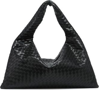 Generic Compatible For Large Ladies Underarm Bag Cross-Border Woven Dumpling Shape Soft Polyester Lining Zipper Closure Daily Use(Black)