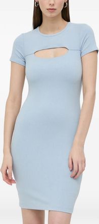 Guess Co Abito corto a coste con cut-out - Blu