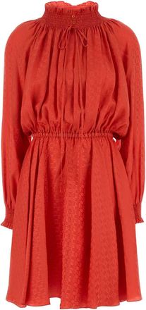 Fendi Coral Silk Mini Dress