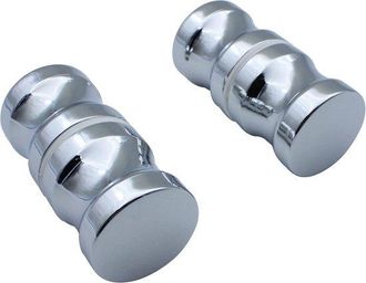 No Brand Tirador Redondo Cromado Para Puerta De Cristal - 2 Pares - Tirador - Repuestos Para Mamparas Y Cabinas De Ducha