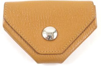 Hermès Bicolor Brown Pink Chevre Myzore Leather Coin Purse/Coin Case (Pre-Owned)