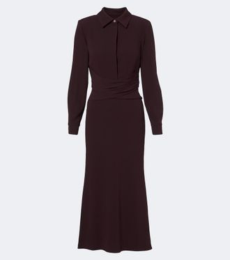 Roland Mouret Draped cr&ecirc;pe midi dress