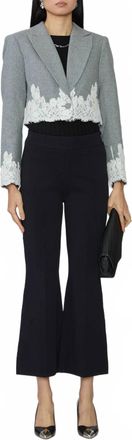 LoveShackFancy Icarus Cropped Jacket In Grey Melange