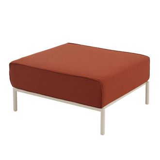 Oviala Otomana para muebles modulares de jard&iacute;n en tela terracota