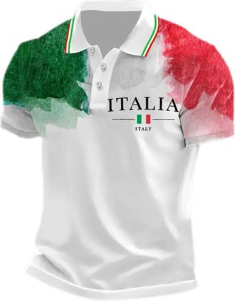 Generic 2025 Mens Polo Shirt Italian Flag - Italy Retro Banner T-Shirt Mens Sports T Shirts (Green, XL)