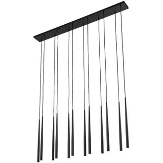Luminosa Light Designs TK Piano L&aacute;mpara de techo colgante de barra negra 12xG9