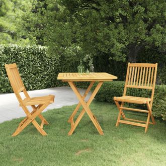 vidaXL Comedor De Jard&iacute;n Plegable 3 Piezas Madera Maciza De Acacia Vidaxl