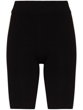 St.Agni Fietsshorts met streep aan de zijkant - Zwart