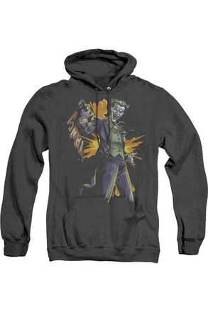 Gildan Batman Joker Bang Adult Heather Hoodie / Hooded Sweatshirt