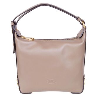 Tod's Tods, Handbags, female, Beige, Size: ONE SIZE Natural Leather Shoulder Bag