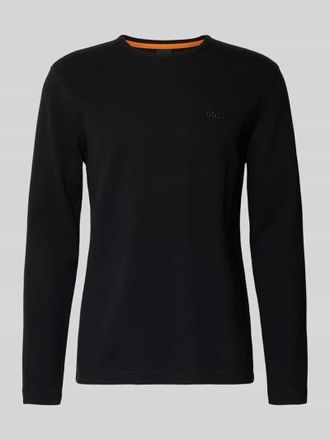 Boss Orange by Hugo Boss BOSS Orange Regular Fit Langarmshirt mit Waffelstruktur Modell TEMPESTO in Black, Gr&ouml;&szlig;e L
