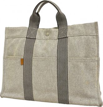 Herm&egrave;s Black Toile H Tote Bag (Pre-Owned)