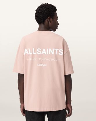 AllSaints Cotton Underground Oversized Crew Neck T-Shirt, Size: XXL