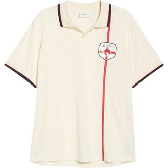 Les Deux England Johnny Collar Football Jersey in Light Ivory at Nordstrom, Size Xx-Large