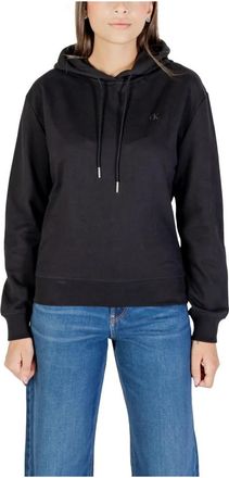Calvin Klein Jeans Minimalistische dameshoodie met trekkoord - Dames - Hoodies - Zwart - XS - Katoen - Hoodies & sweatvesten