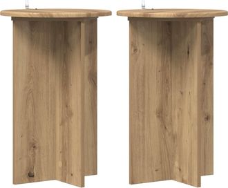 vidaXL Soporte De Plantas 2 Uds. Roble Artisan &Oslash;40 X 60 Cm Vidaxl