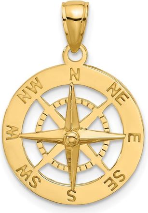 Diamond2Deal 10k Yellow Gold Nautical Compass Charm Pendant