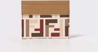 Fendi Porta carte di credito Baguette FF Fendi in pelle e cotone spalmato