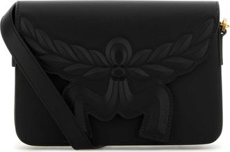 MCM Mcm Black Leather Small Himmel Laurel Crossbody Bag