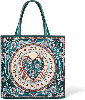Brighton Bella Tile Love Canvas Tote Bag In Multi