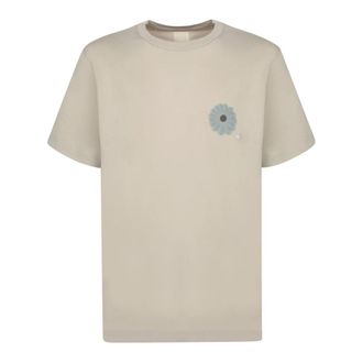 Emporio Armani Bloemenprint Katoenen T-shirt - Heren - T-shirts - Beige - 2XL - Katoen - Tops