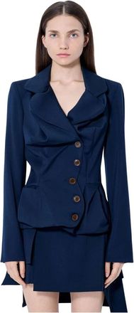 Vivienne Westwood Jassen, Dames, Blauw, S, Drunken Tailored Jacket