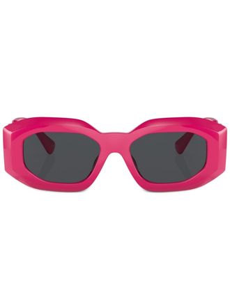 Versace Occhiali da sole geometrici con placca logo - Rosa