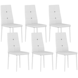HOMCOM Sillas de comedor 41x50x97 cm blanco