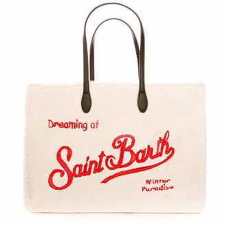 MC2 Saint Barth White Sherpa Fabric Vivian Shoulder Bag