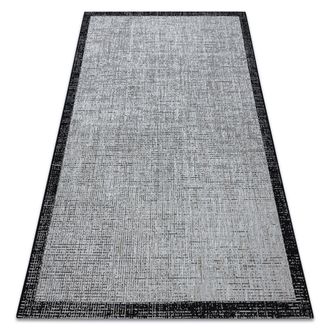 RugsX Rugsx - Alfombra De Cuerda Sisal Floorlux 20401 Marco Plateado/negro Grey 160x230 Cm