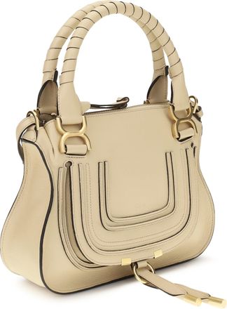Chlo&eacute; Womens Marcie Handbag Petal Beige Calf Leather Bos Taurus Handbags Hand Bags