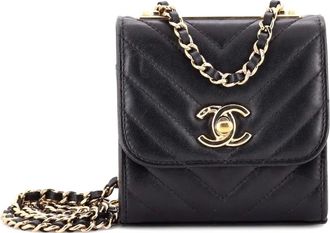 Chanel Trendy CC with Chain Chevron Lambskin Small clutch bag - Nero