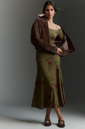 Reformation Lucca Knit Off-Shoulder Long-Sleeve Midi Dress