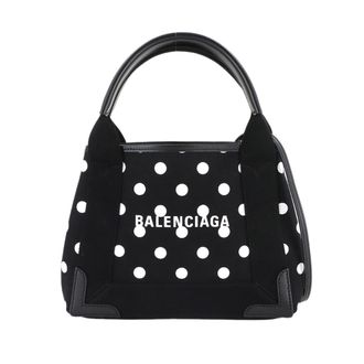 Balenciaga Black White Canvas Leather Shoulder Bag Tote Bag (Pre-Owned)