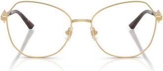 Jimmy Choo London 55mm Round Optical Glasses in Gold /Demo Lens at Nordstrom