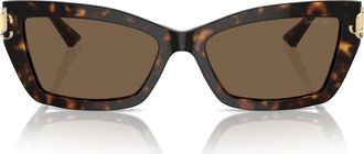 Jimmy Choo London 55mm Cat Eye Sunglasses in Havana /Dark Brown at Nordstrom