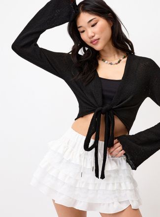 Twik Womens Flared-sleeve terry shrug