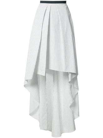 Brunello Cucinelli striped asymmetric skirt - women - Cotton - 46 - White
