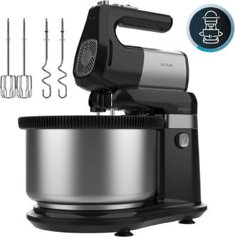 Cecotec Cecotec Batidora De Varillas Powertwist 500 Steel Double Spin. 500w, Bol Acero Inoxidable Giratorio 4l, 5 Velocidades Y Turbo