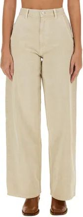 Isabel Marant Beige Solene Cotton Wide-Leg Jeans