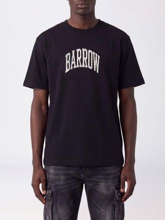 Barrow Cotton T-Shirt with Graphic Logo Print and Dropped Shoulders