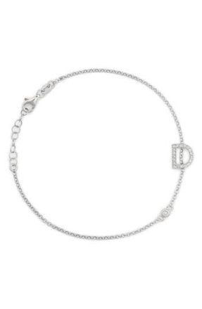 Meshmerise Diamond Initial Bezel Bracelet in White-D at Nordstrom Rack
