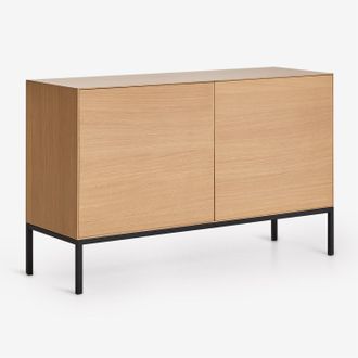 Sklum Aparador Rectangular 120x40 Cm En Mdf Y Chapa De Roble Bromley Sklum
