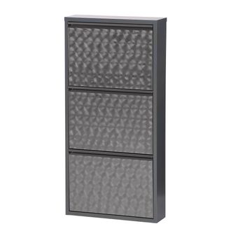 Loftscape home24 Fredriks Schuhschrank Cabinet Silber Metall Modern 50x102x13 cm (BxHxT)