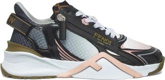 Fendi Zwarte sneakers met FF-patroon - Dames - Sneakers - Veelkleurig - 35 EU - Schoenen