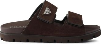 Prada Sandali con logo - Marrone